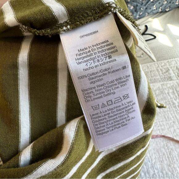 Madewell Plus Organic Cotton Crewneck Tank Midi Dress in Stripe Green NWT 4X - Picture 7 of 9